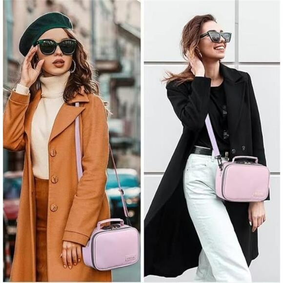 PU leather storage bag locking box organizer travel case with accessories gift - Picture 6 of 8